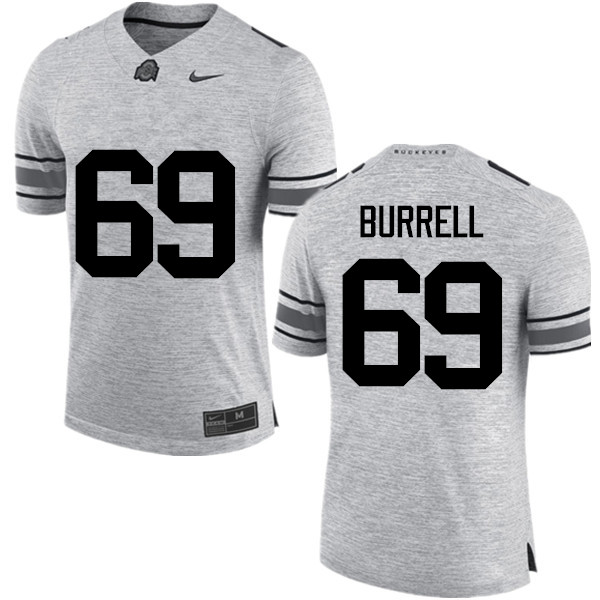 Men Ohio State Buckeyes #69 Matthew Burrell College Football Jerseys Game-Gray